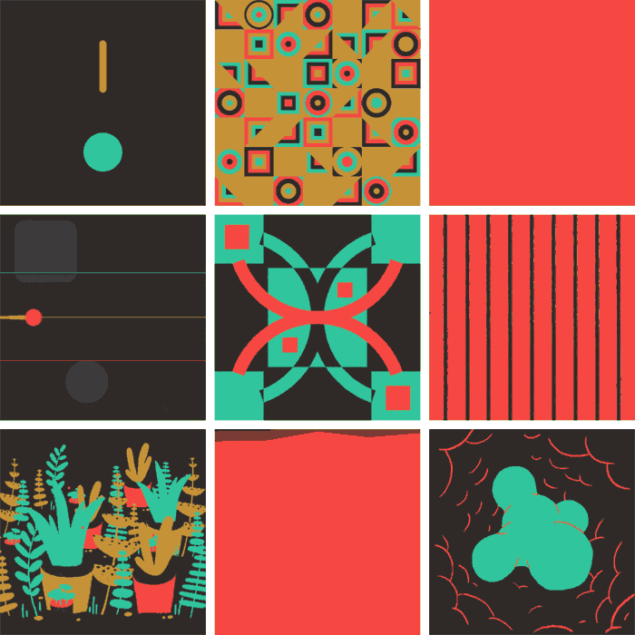 365天,128位设计师,28张九宫格gif动画,简直太有魔性了!