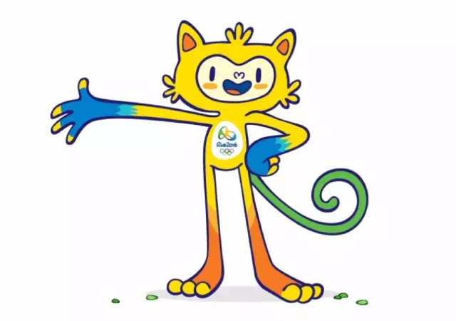 黄色的这只叫vinicius,是里约奥运会的吉祥物,它代表巴西的动物,有猫