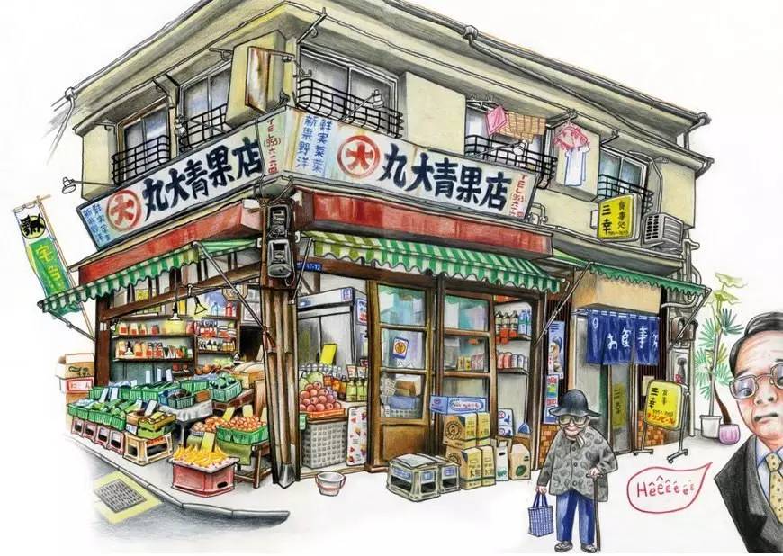 他们画的大多都是城市中的杂货铺,便利店……我们小时候叫做"小卖部"