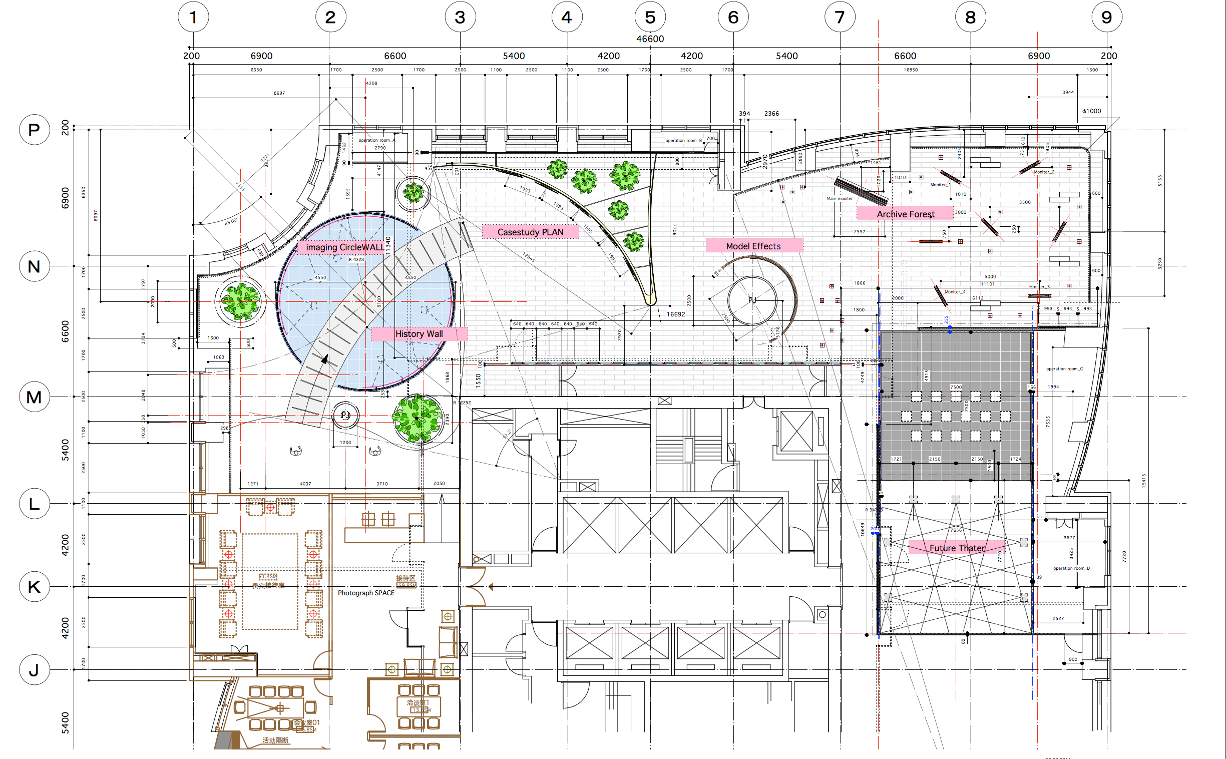 图1-展厅平面in the design of space we choose"water as the