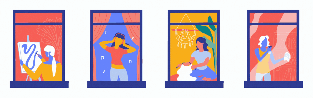 在【素材】图标中,找到「动图gif」类目,就可以分类浏览寻找自己喜欢