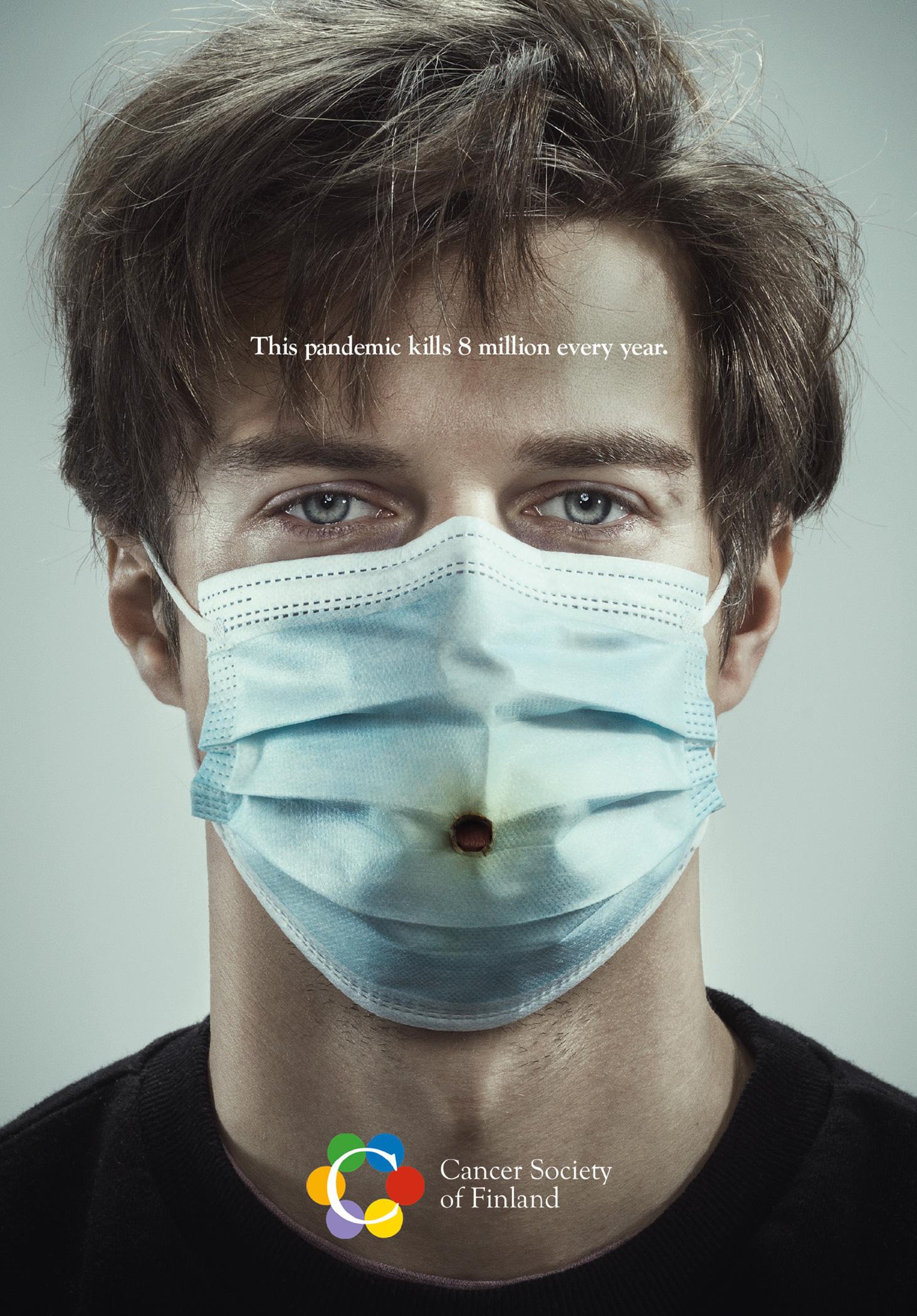 写着文案:「本款流行病,每年让 800 万人丧生(this pandemic kills 8