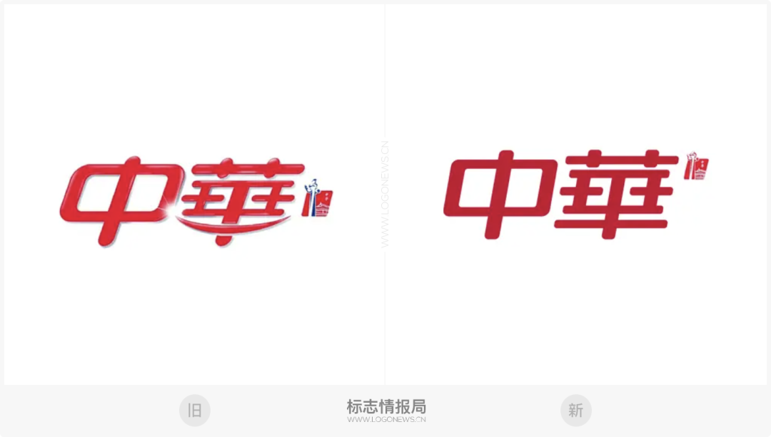 十年前(2011年6月),中华牙膏品牌升级,重新设计的「中华」logo中