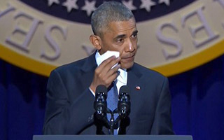 奥巴马告别演讲实录视频，数次落泪！十张照片回顾其任职生涯