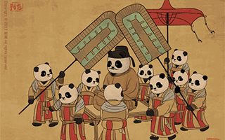 熊猫滚滚实力cos古画人物，我差点就想不起原著的样子了！