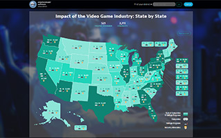 ESA：一览美国每个州的电子游戏产业分布情况