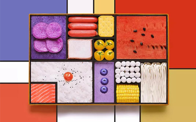 便当盒里的色彩艺术：食物也能玩出抽象几何