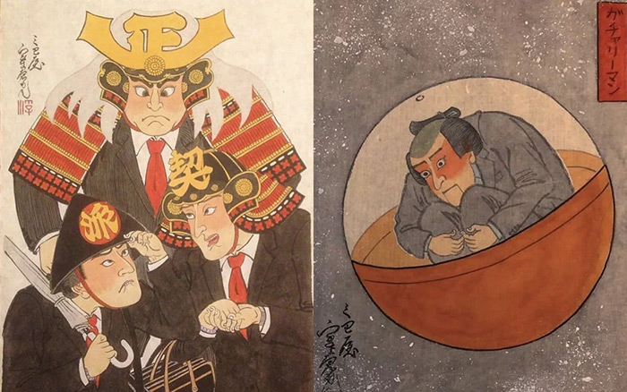 日本浮世绘画师笔下的职场生活，太真实了！