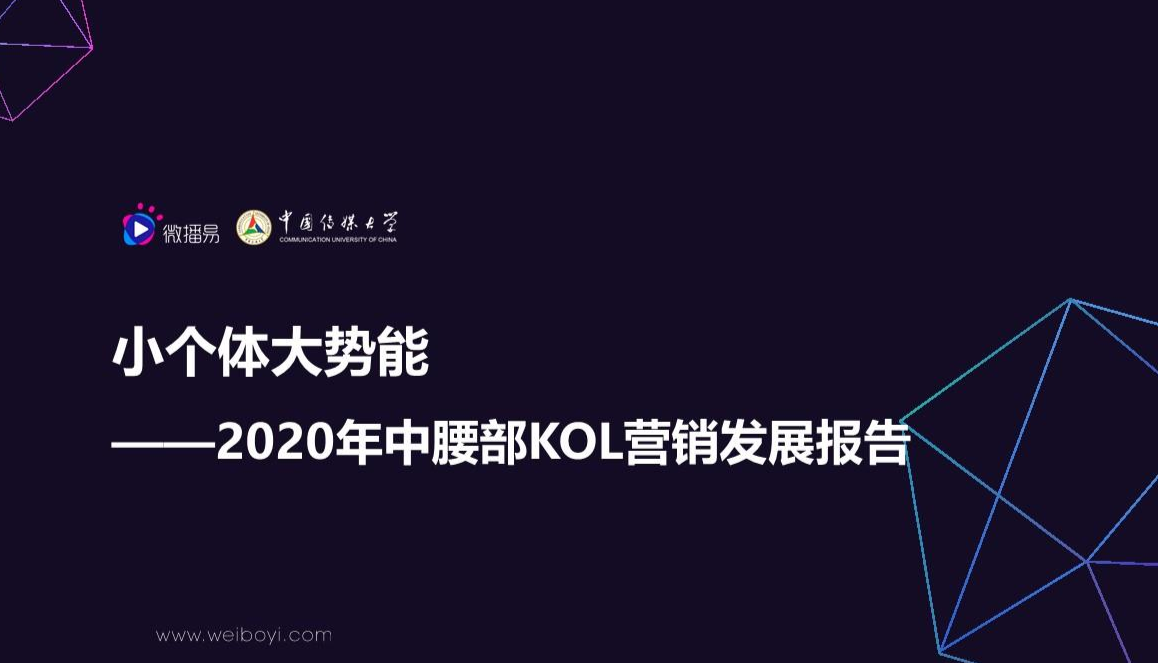 重磅 |《小个体·大势能：2020年中腰部KOL营销发展报告》发布