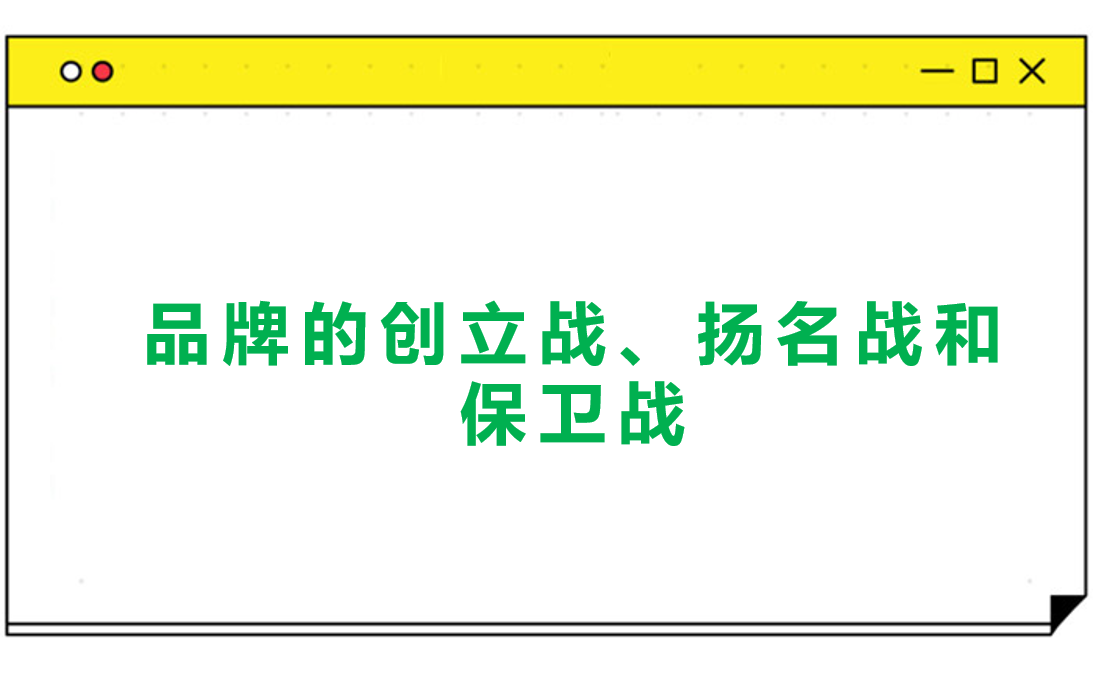 品牌的创立战、扬名战和保卫战