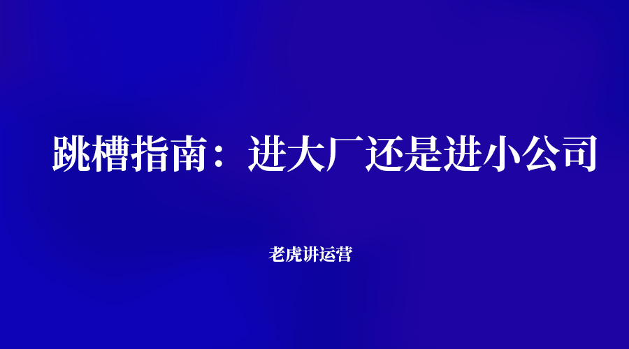 跳槽指南：进大厂还是进小公司