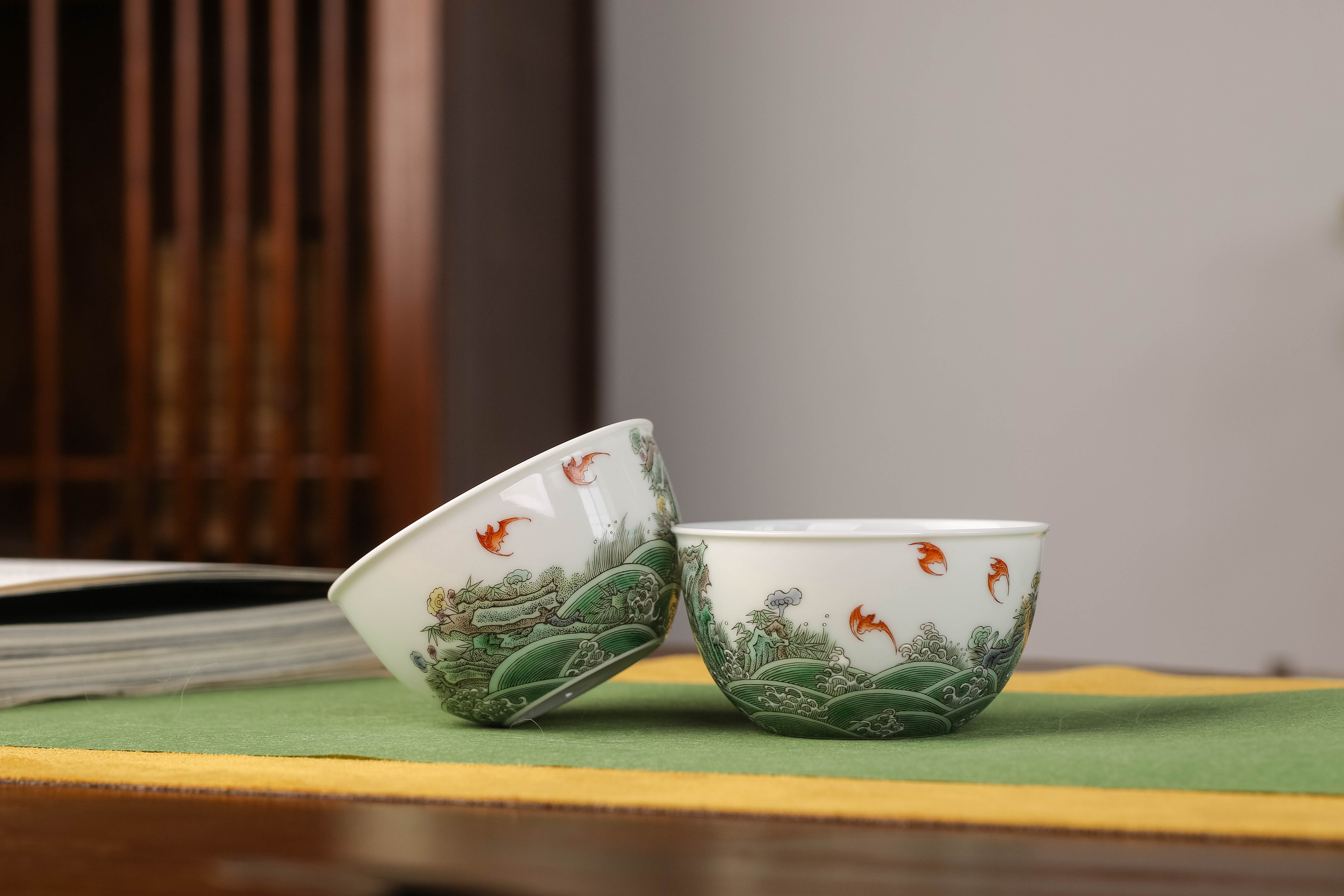 波瀾壯闊 | 席面上的融山匯水 樸實經典 古彩壽山福海臥足杯