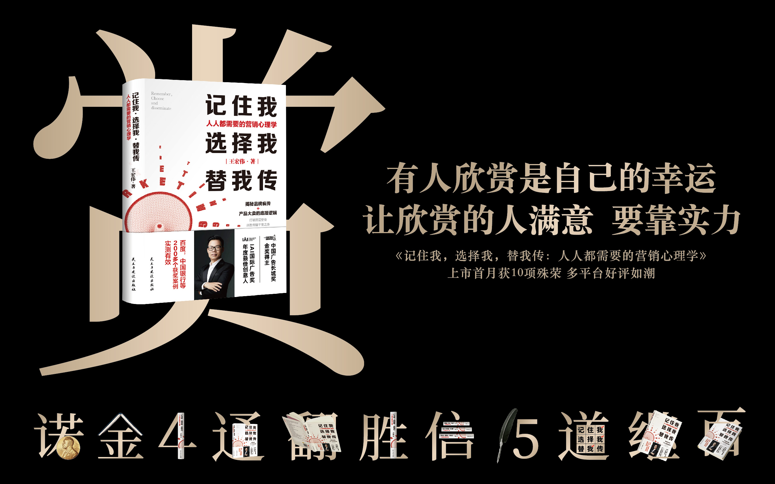 王宏偉新書《記住我，選擇我，替我傳》上市營銷：一字禪系列海報(bào)