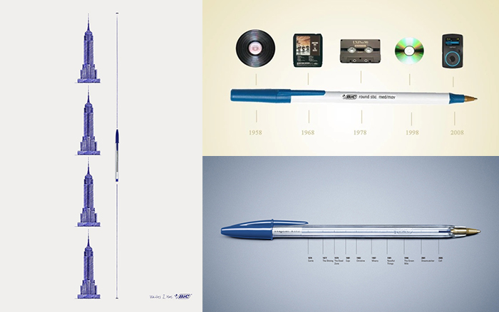 BiC圆珠笔的文案和海报，又懒又有创意