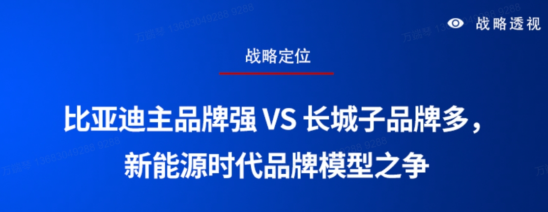 【战略定位】比亚迪主品牌强长城子品牌多新能源时代品牌模型之争