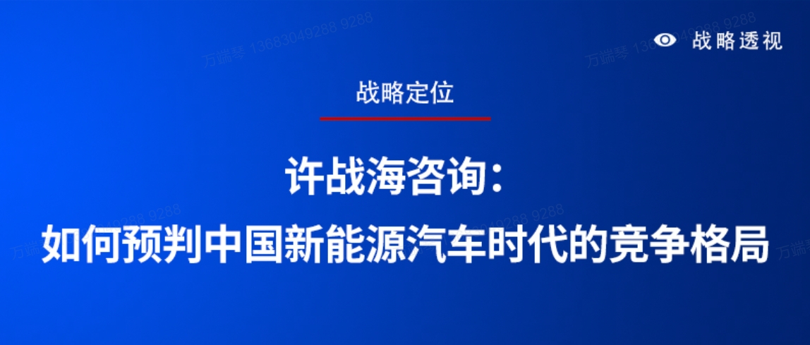 许战海咨询：如何预判中国新能源汽车时代的竞争格局