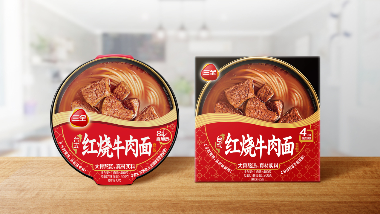 曾章白x三全食品 | 微波臺式紅燒牛肉面包裝設(shè)計