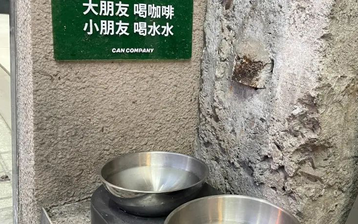 上海咖啡馆门口，最近流行放“水碗”