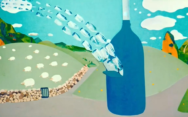 宝矿力定格剪纸动画：一个瓶子的“回家”之路