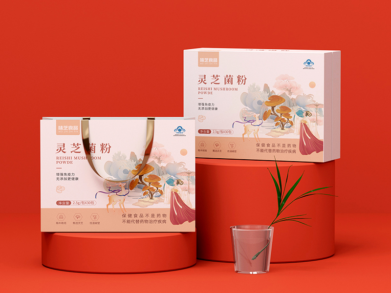 灵芝包装设计-包装设计-食品包装设计-国潮插画包装