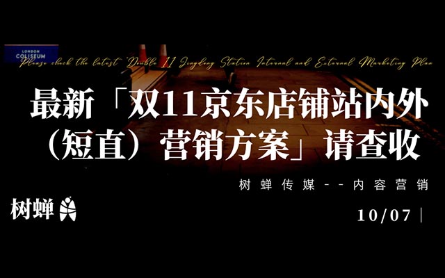 樹蟬傳媒 | 最新「雙11京東店鋪站內外（短直）營銷方案」請查收 