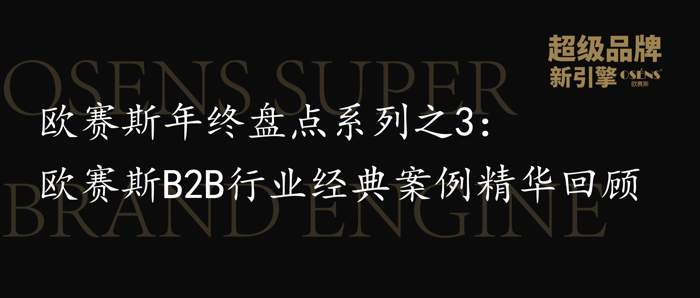 欧赛斯年终盘点系列之3：欧赛斯B2B行业经典案例精华回顾