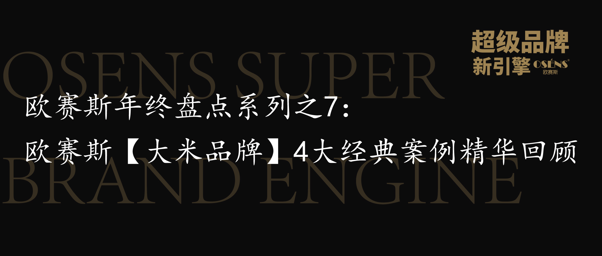 欧赛斯年终盘点系列之7：欧赛斯【大米品牌】4大经典案例精华回顾