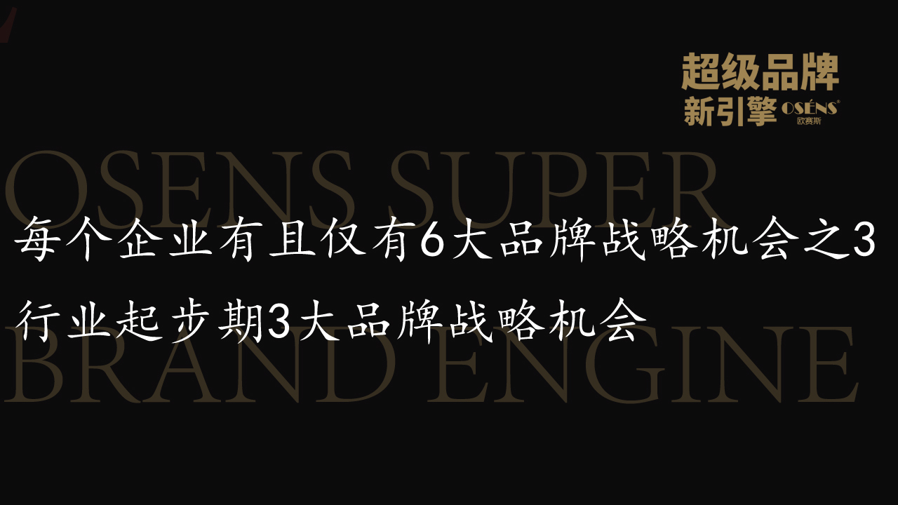 每个企业有且仅有6大品牌战略机会之3  行业起步期3大品牌战略机会