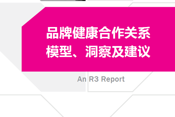 《品牌健康合作关系 模型、洞察及建议》