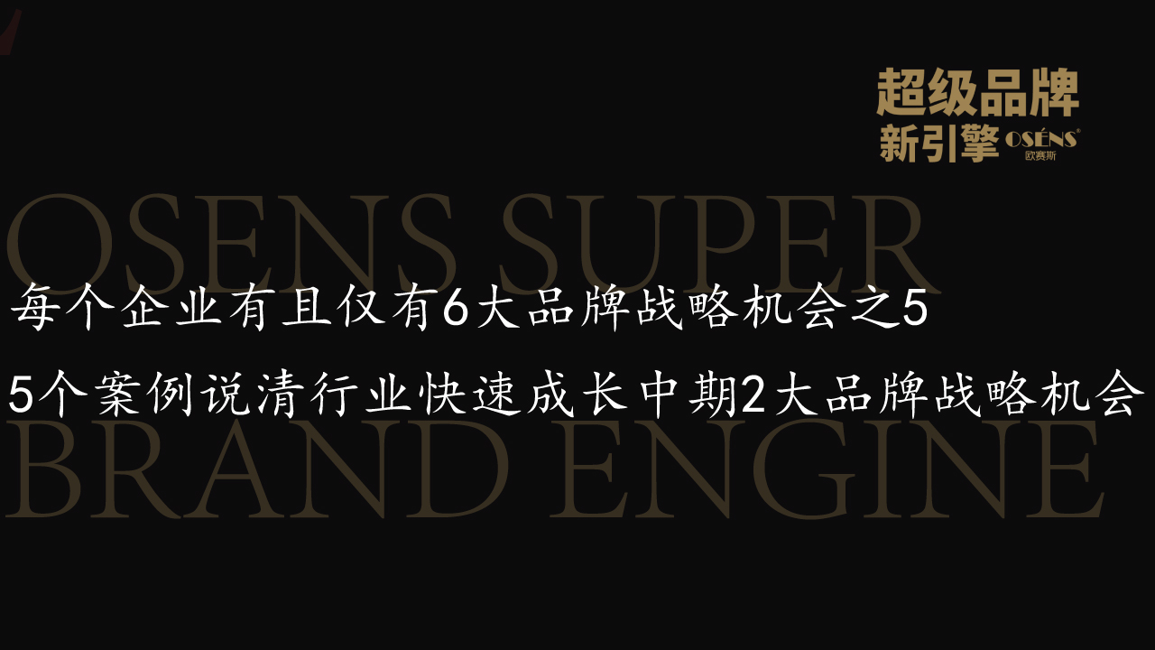 每个企业有6大品牌战略机会之5个案例说快速成长中期品牌战略机会