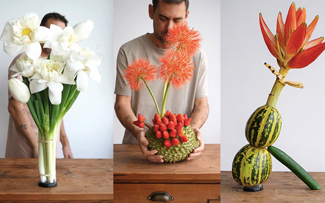 曾合作爱马仕的法国花艺师，用热带水果插花，太city了