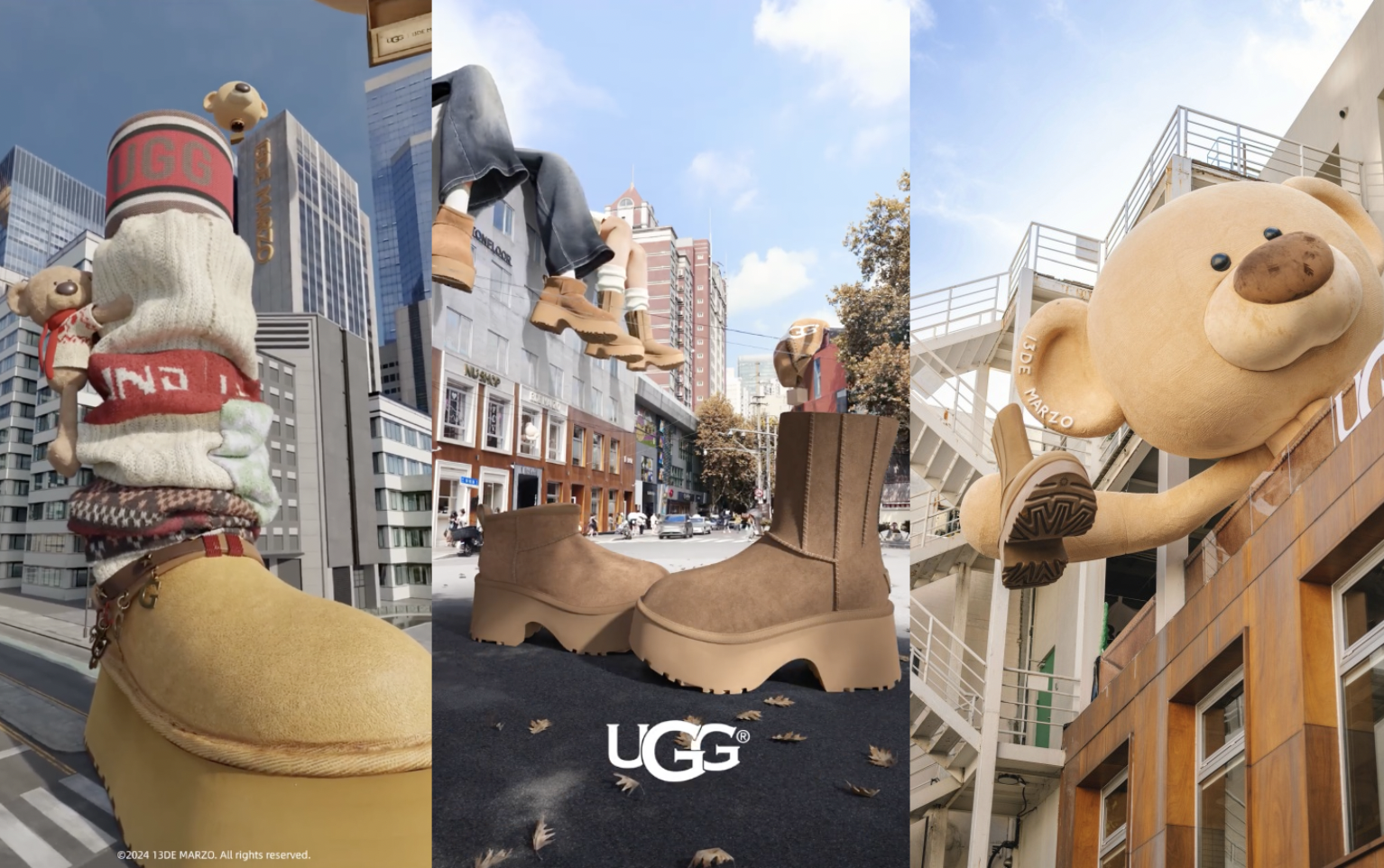 UGG×13DE MARZO：巨型雪地靴和巨型小熊，一同出没！