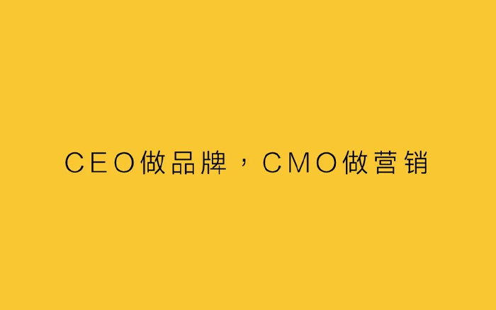 CEO做品牌，CMO做营销