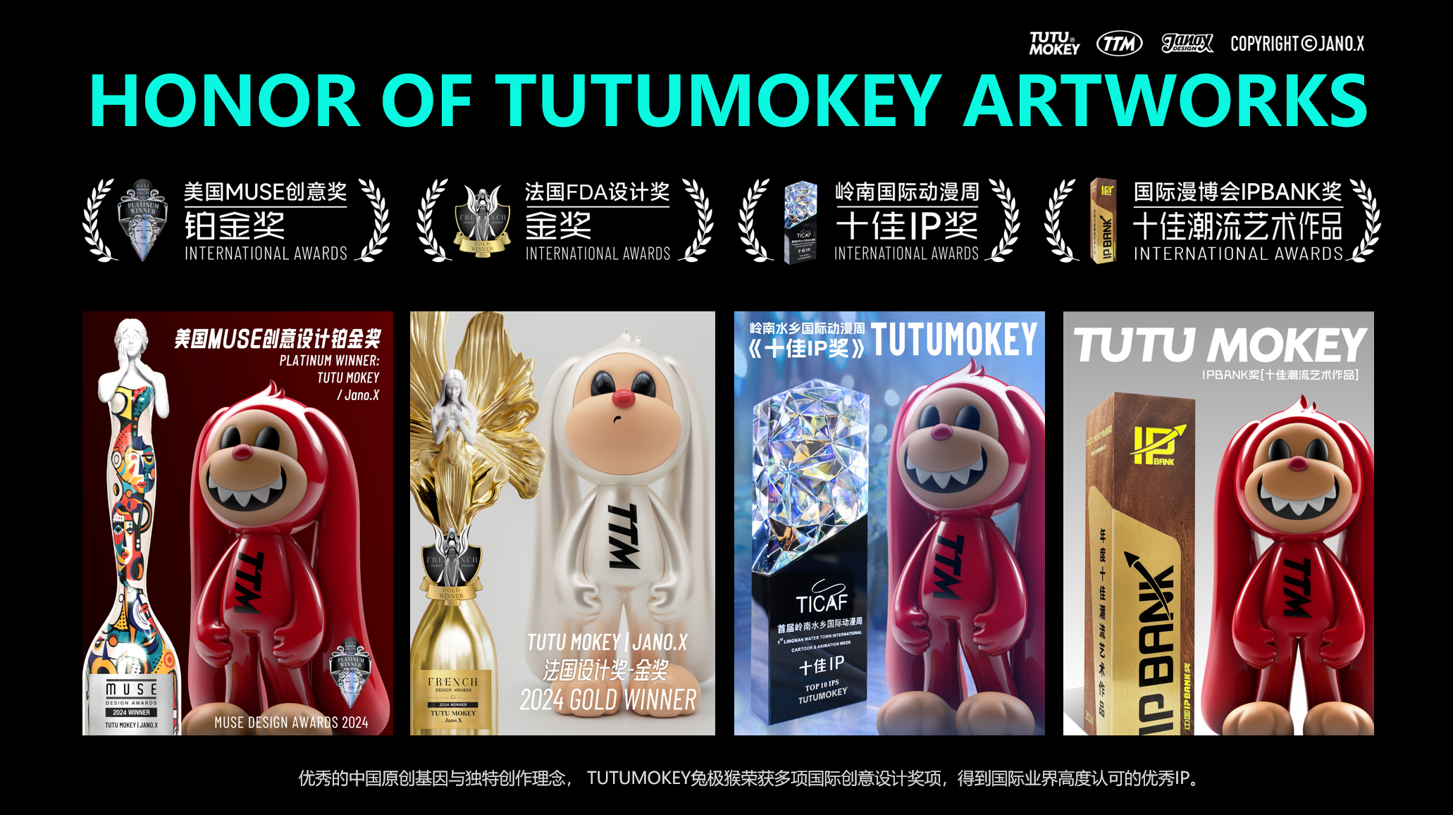 TUTUMOKEY的獲獎與殊榮，以其獨特個性與創意獲國際業界的認可！