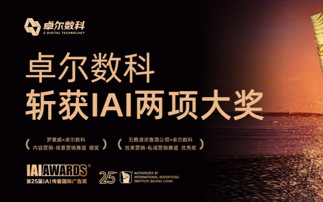 卓爾數科攜手羅意威、五糧液濃香酒斬獲IAI傳鑒國際廣告獎兩項大獎