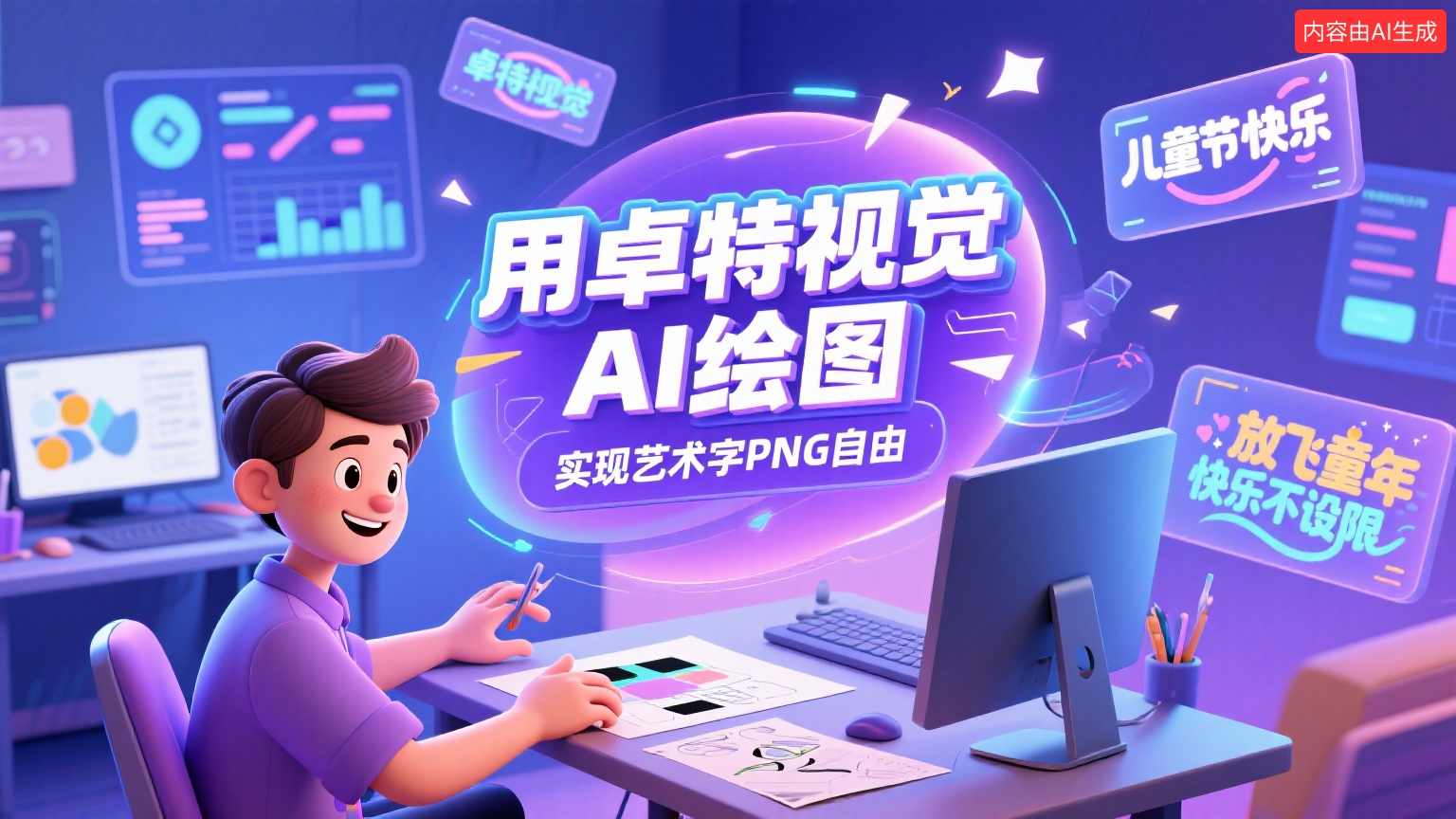 還是三步，實(shí)現(xiàn)藝術(shù)字PNG自由 - AIGC應(yīng)用指南（進(jìn)階篇） - 卓特視覺(jué)