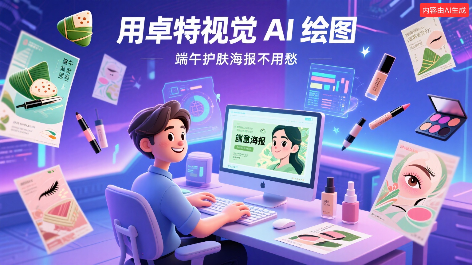 【直接抄】端午護(hù)膚海報(bào)不用愁！5套端午AIGC描述詞，復(fù)制粘貼一鍵出圖-卓特視覺(jué)