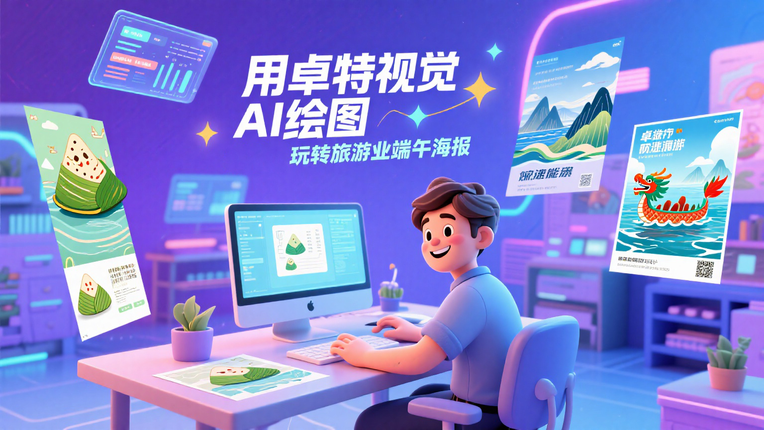【建議收藏】五種風(fēng)格，玩轉(zhuǎn)旅游行業(yè)端午海報(bào) - AIGC指南，復(fù)制描述一鍵直出 - 卓特視覺(jué)