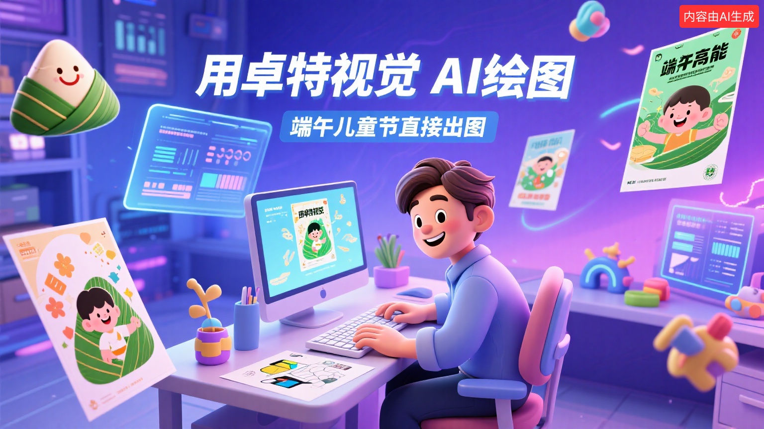 【雙節(jié)特輯】端午遇六一 | 童趣端午海報(bào)AIGC指南，復(fù)制描述一鍵直出 - 卓特視覺(jué)