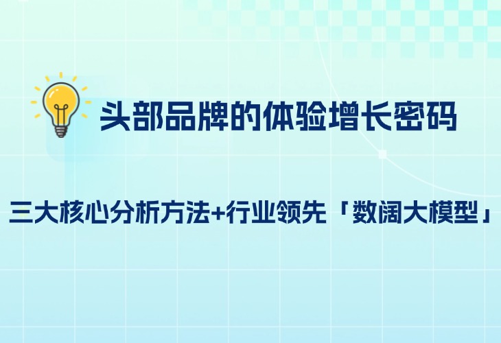 頭部品牌的體驗增長密碼：三大核心分析方法+行業(yè)領先數(shù)闊大模型