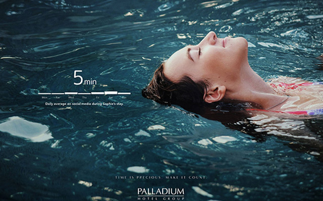 <em>Palladium</em>酒店海報：在這，一天只玩5分鐘手機