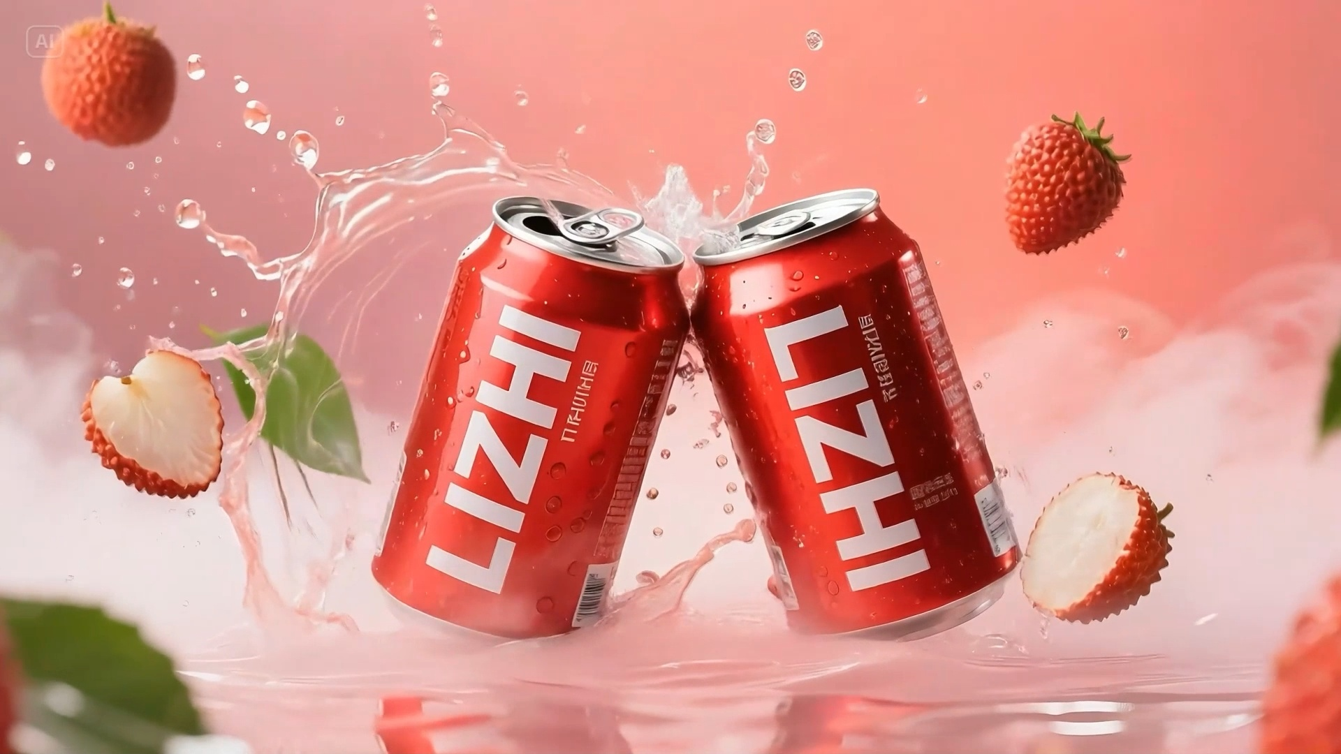AI全流程制作广告片: 来一杯荔枝气泡水