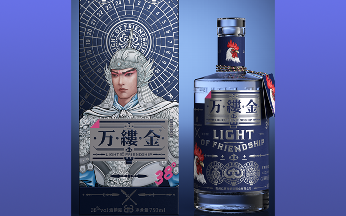 万缕金系列酒包装，融入东方英雄形象