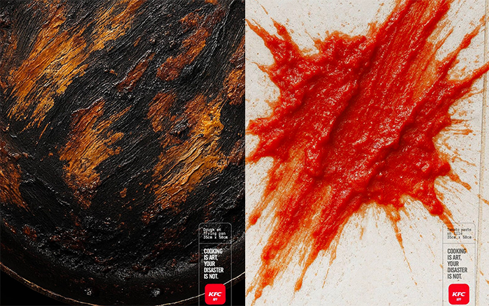 肯德基海报摆烂了，上演炸厨房的艺术