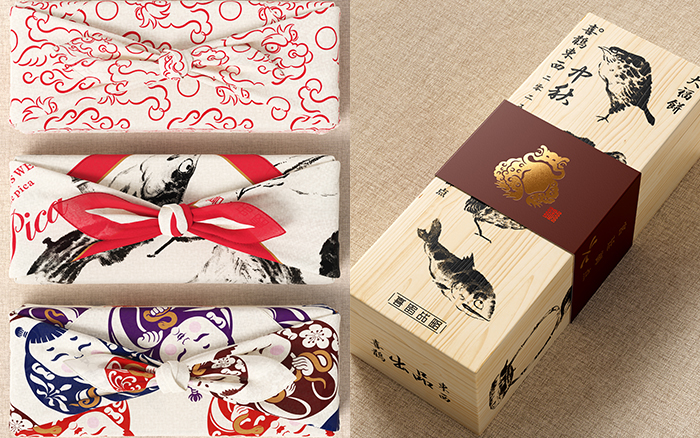 喜鹊中秋礼盒，设计灵感来自八大山人