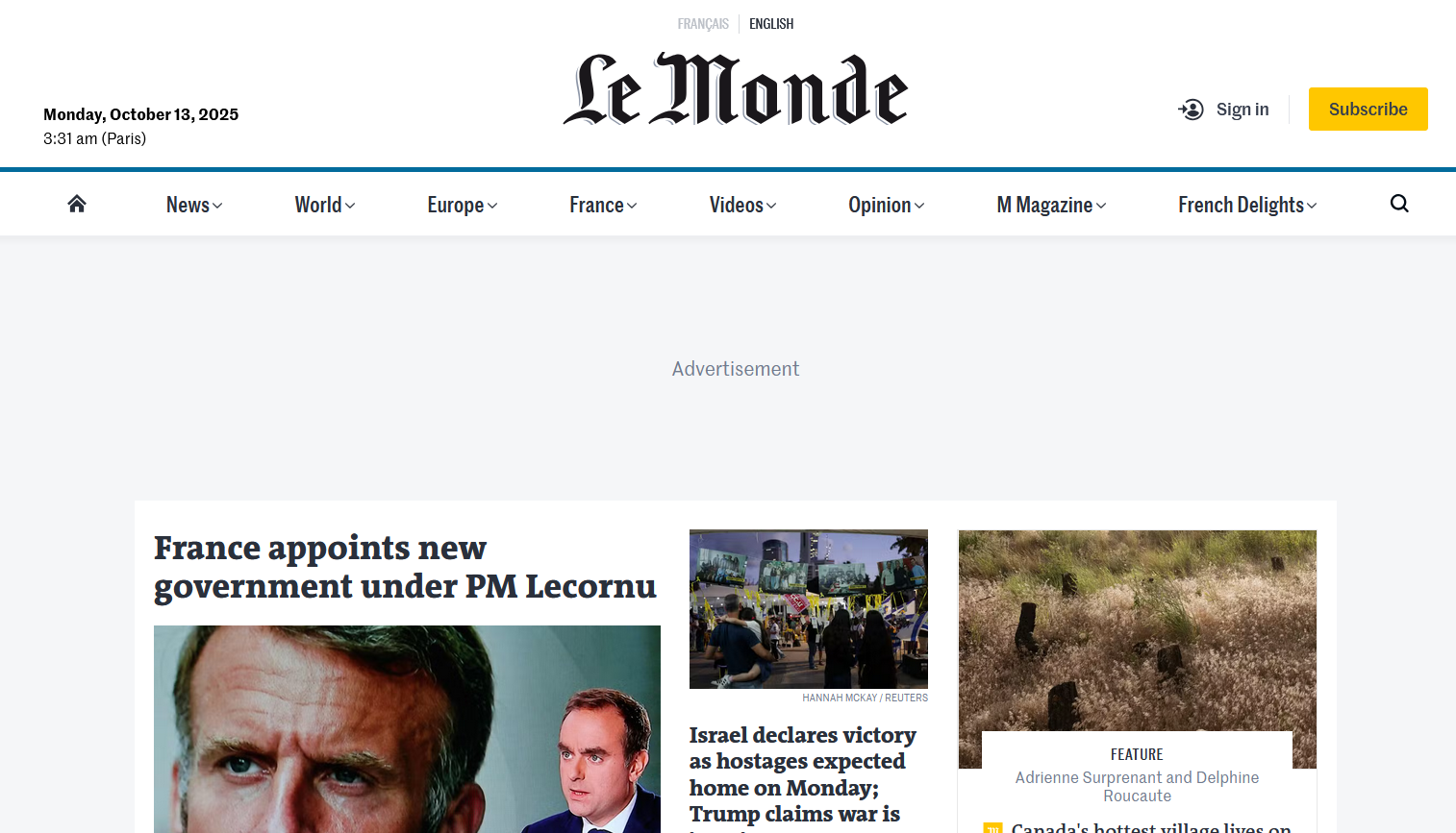 法国主流权威媒体指南