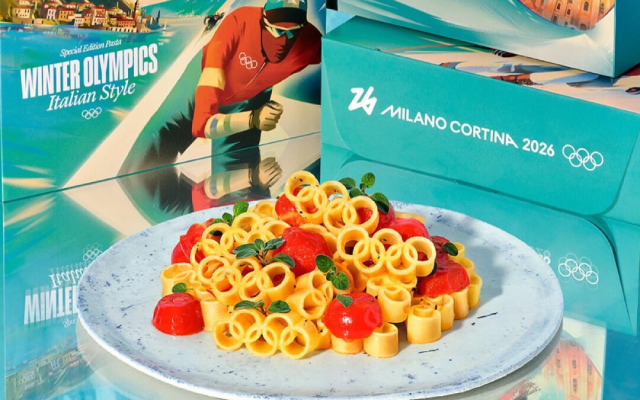 给2026米兰冬奥会预热，意大利人推出了五环意面