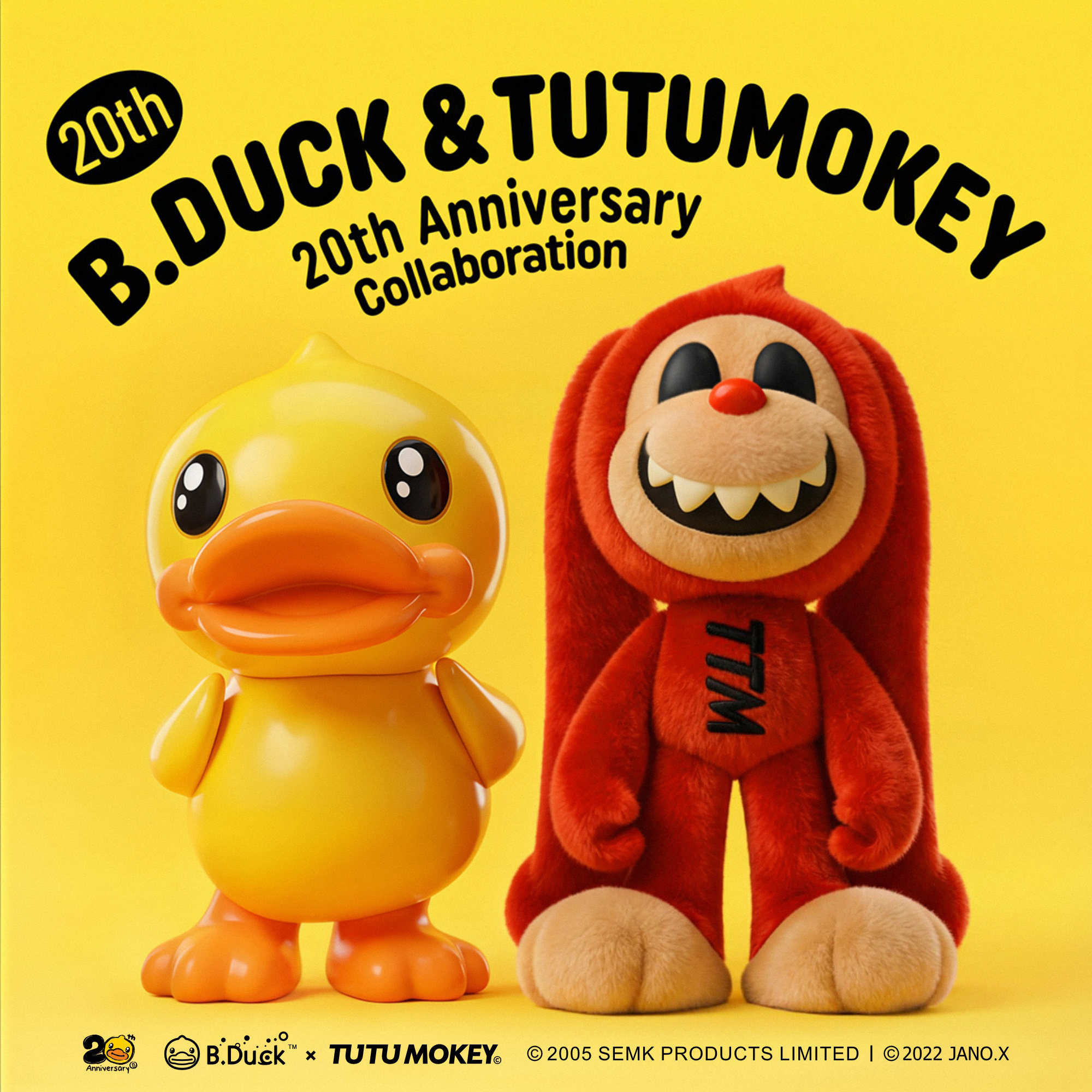 解鎖東方潮流美學(xué)與萌趣交融的藝術(shù)潮玩，TUTUMOKEY × B.DUCK 20th周年聯(lián)名限定款收藏級潮玩。