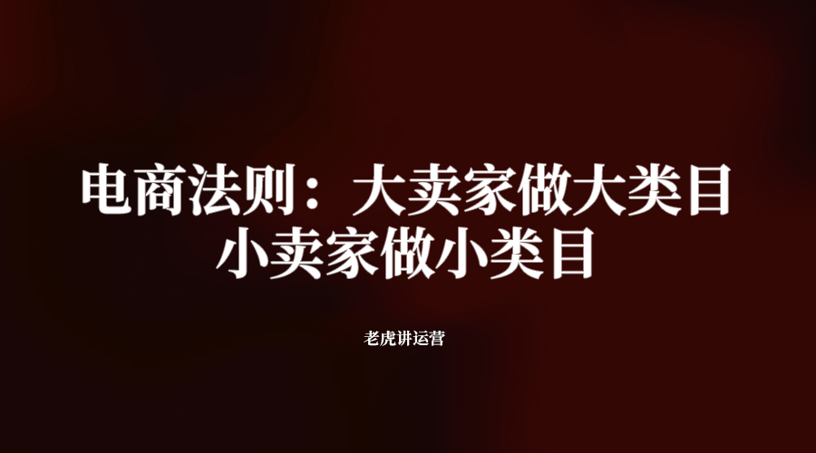 電商法則：大賣家做大類目，小賣家做小類目