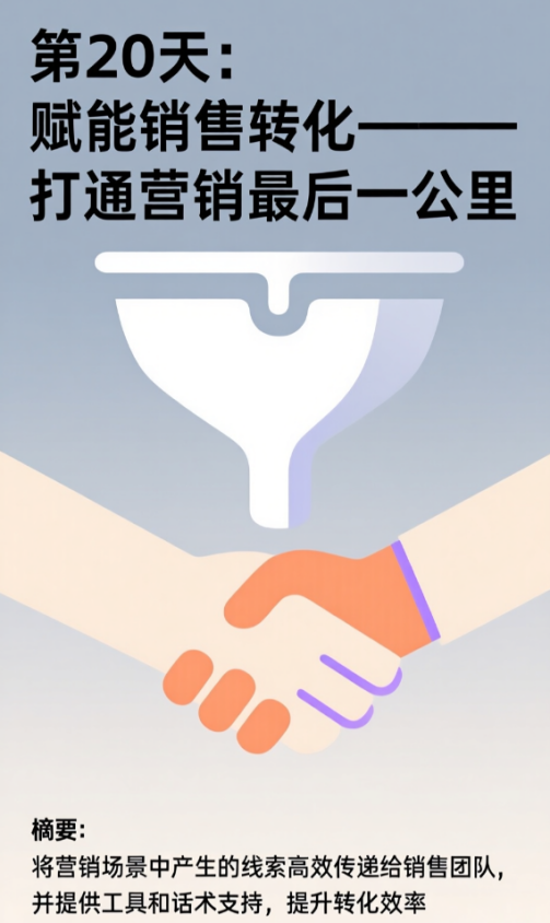 第20天：賦能銷售轉(zhuǎn)化——打通營銷Zui后一公里 